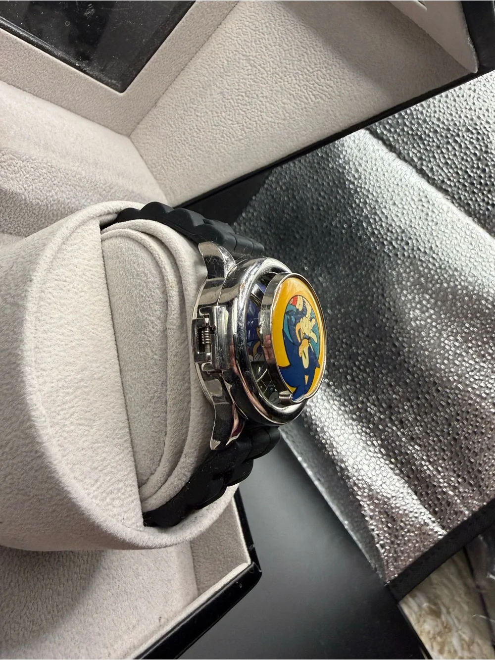 Sonic Spinner Flip Watch SNC4188CV 36.4mm Digital Working No Strap Keeper 19.5mm